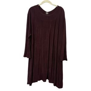 Blue Fish Vintage Maroon Burgundy Long Sleeve Tunic Dress